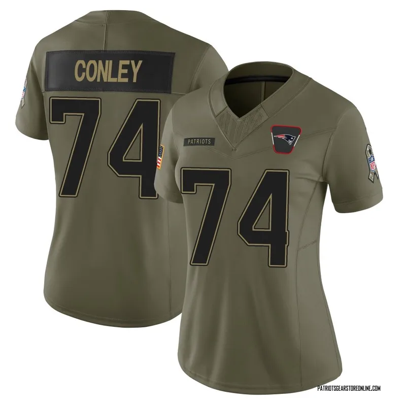 Women's New England Patriots Jack Conley Olive Limited 2025 Salute to Service Jersey By Nike