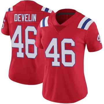 Women's New England Patriots James Develin Red Limited Vapor Untouchable Alternate Jersey By Nike