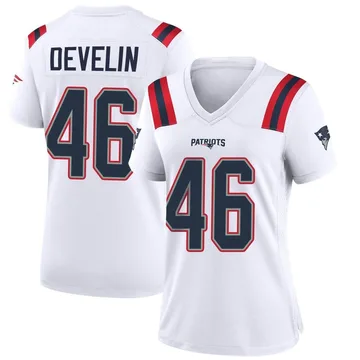 Women's New England Patriots James Develin White Game Jersey By Nike
