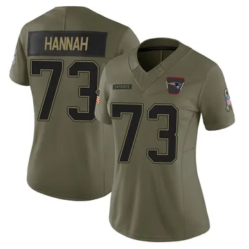 Women's New England Patriots John Hannah Olive Limited 2025 Salute to Service Jersey By Nike