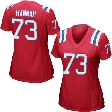 Women's New England Patriots John Hannah Red Game Alternate Jersey By Nike