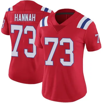 Women's New England Patriots John Hannah Red Limited Vapor Untouchable Alternate Jersey By Nike