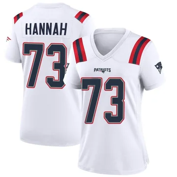 Women's New England Patriots John Hannah White Game Jersey By Nike