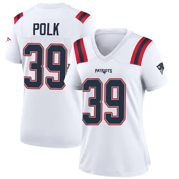 Women's New England Patriots Jordan Polk White Game Jersey By Nike