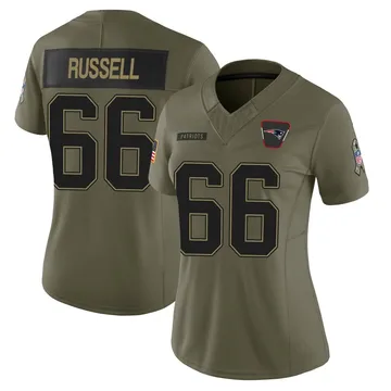 Women's New England Patriots Jotham Russell Olive Limited 2025 Salute to Service Jersey By Nike