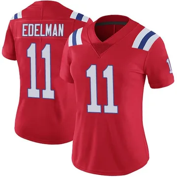 Women's New England Patriots Julian Edelman Red Limited Vapor Untouchable Alternate Jersey By Nike