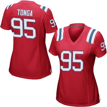 Women's New England Patriots Khyiris Tonga Red Game Alternate Jersey By Nike
