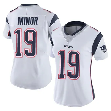 Women's New England Patriots Kobee Minor White Limited Vapor Untouchable Jersey By Nike