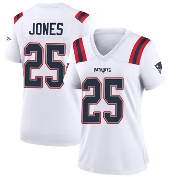 Women's New England Patriots Marcus Jones White Game Jersey By Nike