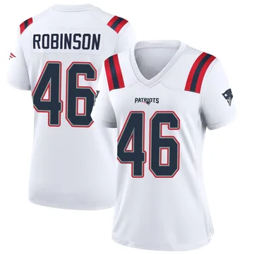 Women's New England Patriots Mark Robinson White Game Jersey By Nike