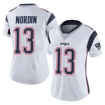 Women's New England Patriots Quinn Nordin White Limited Vapor Untouchable Jersey By Nike