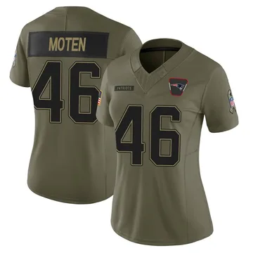 Women's New England Patriots R.J. Moten Olive Limited 2025 Salute to Service Jersey By Nike
