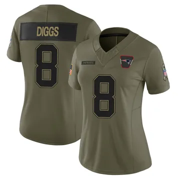 Women's New England Patriots Stefon Diggs Olive Limited 2025 Salute to Service Jersey By Nike