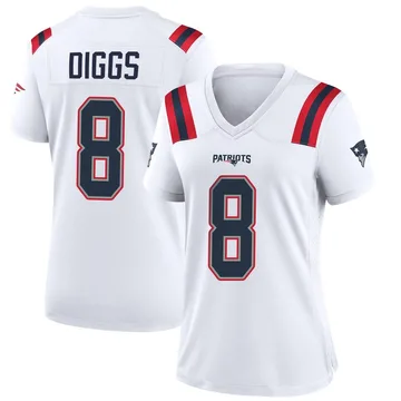 Women's New England Patriots Stefon Diggs White Game Jersey By Nike