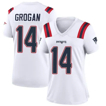 Women's New England Patriots Steve Grogan White Game Jersey By Nike