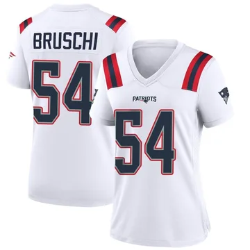 Women's New England Patriots Tedy Bruschi White Game Jersey By Nike