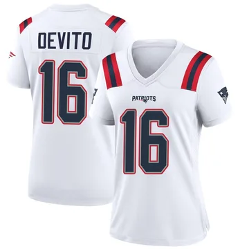 Women's New England Patriots Tommy DeVito White Game Jersey By Nike