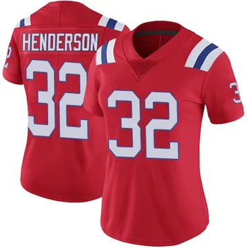 Women's New England Patriots TreVeyon Henderson Red Limited Vapor Untouchable Alternate Jersey By Nike