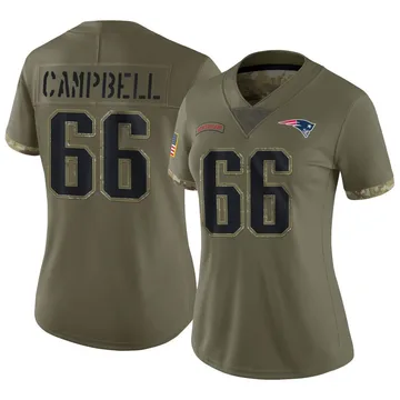 Women's New England Patriots Will Campbell Olive Limited 2022 Salute To Service Jersey By Nike