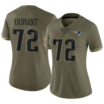 Women's New England Patriots Yasir Durant Olive Limited 2022 Salute To Service Jersey By Nike