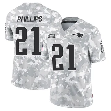 Youth New England Patriots Adrian Phillips Arctic Camo Limited 2024 Salute to Service Jersey By Nike