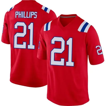 Youth New England Patriots Adrian Phillips Red Game Alternate Jersey By Nike