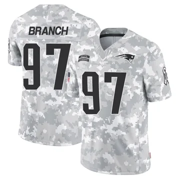 Youth New England Patriots Alan Branch Arctic Camo Limited 2024 Salute to Service Jersey By Nike