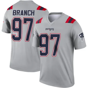 Youth New England Patriots Alan Branch Gray Legend Inverted Jersey By Nike