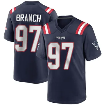 Youth New England Patriots Alan Branch Navy Blue Game Team Color Jersey By Nike
