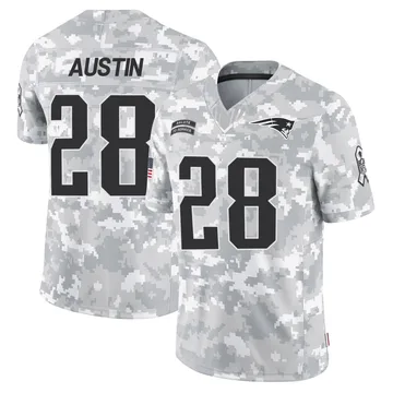 Youth New England Patriots Alex Austin Arctic Camo Limited 2024 Salute to Service Jersey By Nike