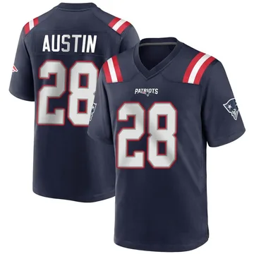 Youth New England Patriots Alex Austin Navy Blue Game Team Color Jersey By Nike