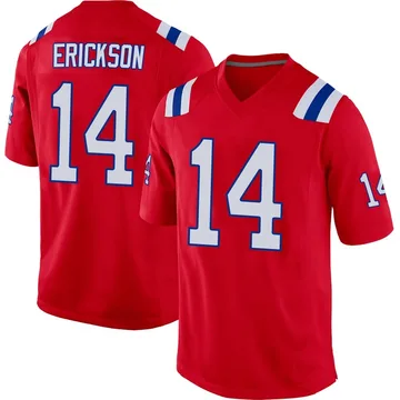 Youth New England Patriots Alex Erickson Red Game Alternate Jersey By Nike