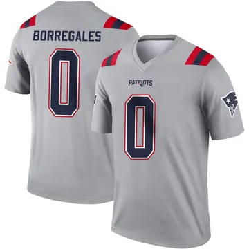 Youth New England Patriots Andres Borregales Gray Legend Inverted Jersey By Nike
