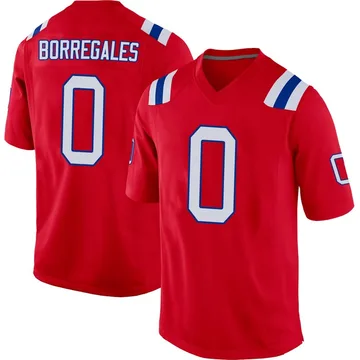 Youth New England Patriots Andres Borregales Red Game Alternate Jersey By Nike