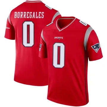 Youth New England Patriots Andres Borregales Red Legend Inverted Jersey By Nike