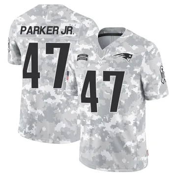 Youth New England Patriots Andrew Parker Jr. Arctic Camo Limited 2024 Salute to Service Jersey By Nike
