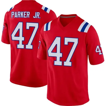 Youth New England Patriots Andrew Parker Jr. Red Game Alternate Jersey By Nike