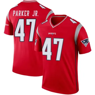 Youth New England Patriots Andrew Parker Jr. Red Legend Inverted Jersey By Nike