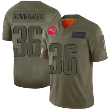 Youth New England Patriots Andy Borregales Camo Limited 2019 Salute to Service Jersey By Nike