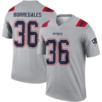 Youth New England Patriots Andy Borregales Gray Legend Inverted Jersey By Nike