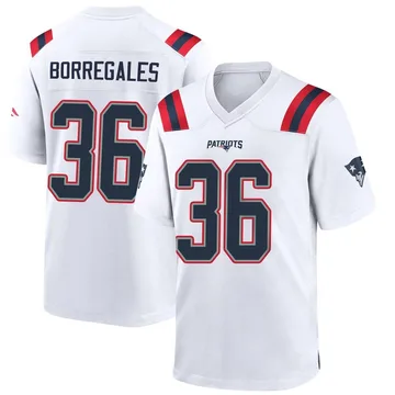 Youth New England Patriots Andy Borregales White Game Jersey By Nike