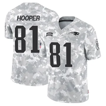 Youth New England Patriots Austin Hooper Arctic Camo Limited 2024 Salute to Service Jersey By Nike