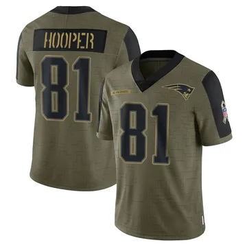 Youth New England Patriots Austin Hooper Olive Limited 2021 Salute To Service Jersey By Nike
