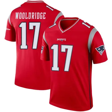 Youth New England Patriots Ben Wooldridge Red Legend Inverted Jersey By Nike