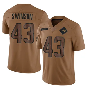 Youth New England Patriots Bradyn Swinson Brown Limited 2023 Salute To Service Jersey By Nike