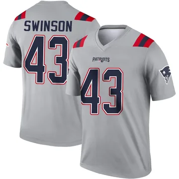 Youth New England Patriots Bradyn Swinson Gray Legend Inverted Jersey By Nike