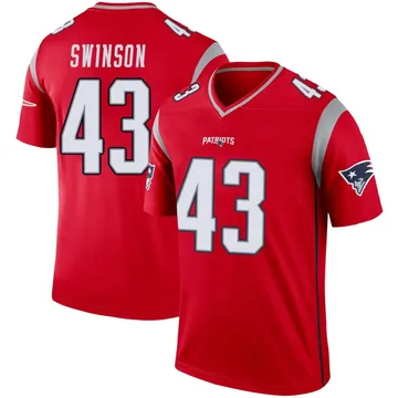 Youth New England Patriots Bradyn Swinson Red Legend Inverted Jersey By Nike