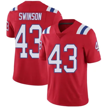 Youth New England Patriots Bradyn Swinson Red Limited Vapor Untouchable Alternate Jersey By Nike