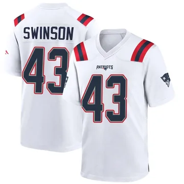 Youth New England Patriots Bradyn Swinson White Game Jersey By Nike