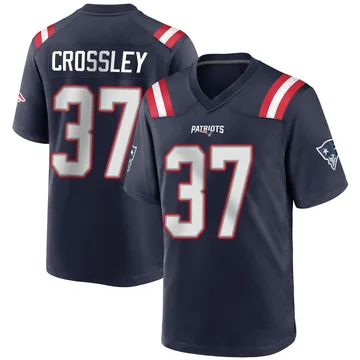 Youth New England Patriots Brandon Crossley Navy Blue Game Team Color Jersey By Nike